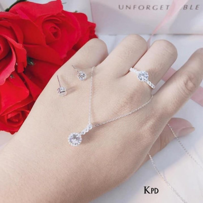 Bộ trang sức bạc đính đá nhỏ xinh MS134