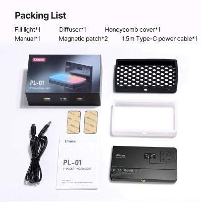 Đèn LED Đổi Màu RGB (2500K-9000K) - Đèn trợ sáng tích hợp 20 loại hiệu ứng ánh sáng động độc đáo Ulanzi LT002 RGB - Hàng Nhập Khẩu