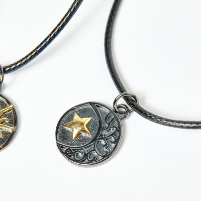 Combo dây chuyền nam nữ bạc moon and sun - Ngọc Quý Gemstones