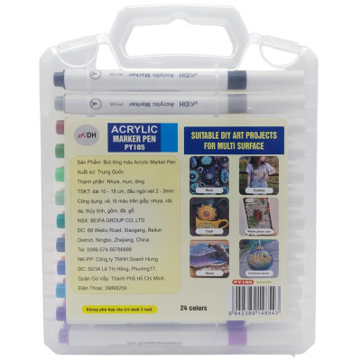 Hộp 24 Bút Lông Màu Acrylic Marker Pen - DH PY105