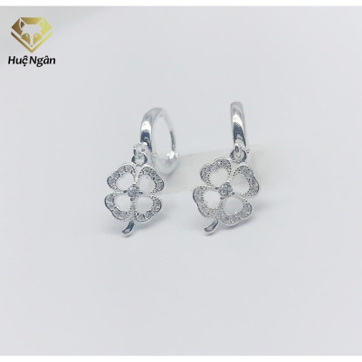 Bông tai bạc Ý 925 Huệ Ngân - Cỏ 4 lá may mắn RYE140447