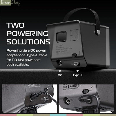 Ulanzi LT005 - Đèn Led Bi-Color Công Suất 60W Màn Hình OLED Hỗ Trợ Quay Phim, Chụp Hình - hàng chính hãng