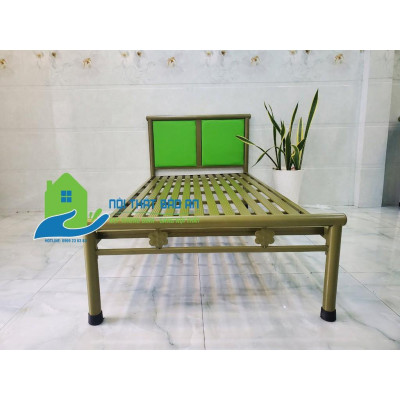 Giường sắt kích thước ngang từ 0,8M đến 1m8 dài 2M – GS55 mẫu đơn giản, tiện dụng, dễ dàng tháo ráp di chuyển.