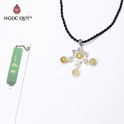 Bộ trang sức đá thạch anh tóc vàng mệnh thủy, kim - Ngọc Quý Gemston