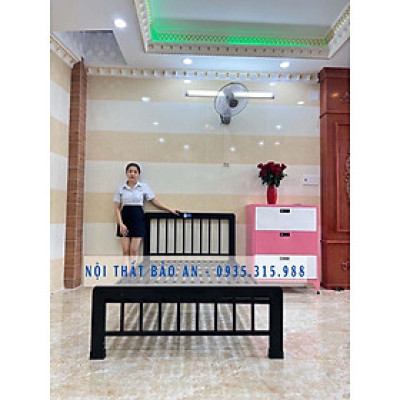 Giường ngủ sắt hộp vuông mẫu đẹp cao cấp y hình - Nhiều kích thước - Giường sắt hộp vuông gia đình cao cấp HCM