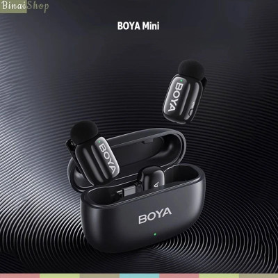 BOYA Mini (Bản Mới 2024) - Micro Đầu Ngón Tay Không Dây, Kẹp Áo, Dùng Cho Điện Thoại, Bắt Xa 100m, Chống Ồn - Hàng chính hãng