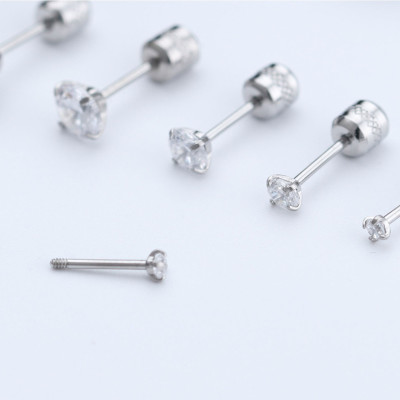 Bông Tai Nam Nữ Đeo 2 Kiểu Chất Liệu Thép Titan Ko Đen Cao Cấp