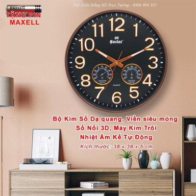 Đồng Hồ EASTAR KIM TRÔI Viền Mỏng Số nổi 3D có DẠ QUANG và NHIỆT ẨM KẾ Tự Động – Tặng Pin Maxell - Bảo Hành 1 Năm