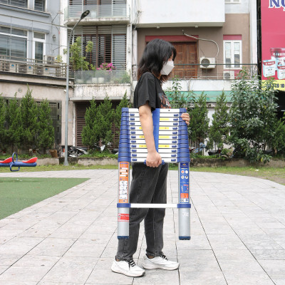 Thang Nhôm Rút đơn Nikawa NK-38 - 13 Bậc - 3.8 Mét - Màu Xanh