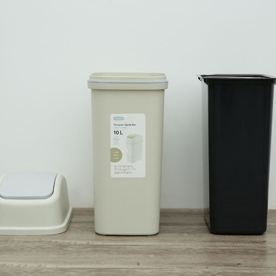 [Loại Kèm Ruột] Thùng Rác nắp lật Hiro 5L- 10L-15L (Tặng kèm Sticker Cute) kháng khuẩn, ngăn mùi hôi hiệu quả- Chính hãng INOCHI