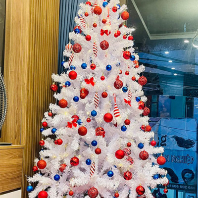 Cây thông noel màu trắng  - Cây thông noel đẹp - Tán dày và đều, cây thông chắc chắn, dể tháo lắp