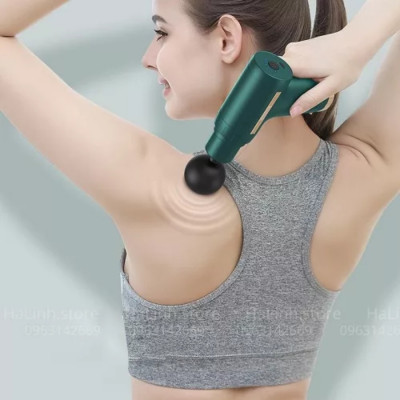 Máy massage cầm tay cổ vai gáy 4 đầu 6 chế độ, Máy đấm lưng rung mát xa giúp giãn cơ bắp đùi chân toàn thân