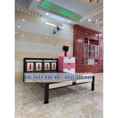 GIƯỜNG SẮT HỘP - NGANG 1M8 DÀI 2M 