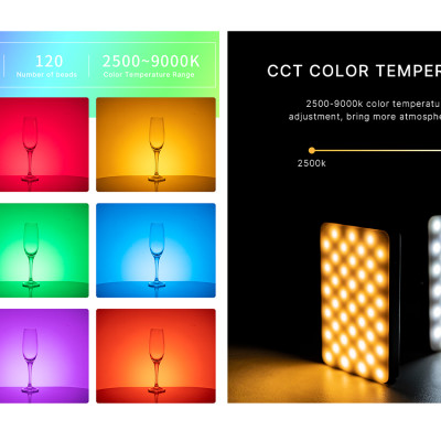 ULANZI VL120 RGB (2500-9000K) - HÀNG CHÍNH HÃNG - Đèn LED đổi màu RGB | 20 hiệu ứng | Pin Lithium 3100mAh