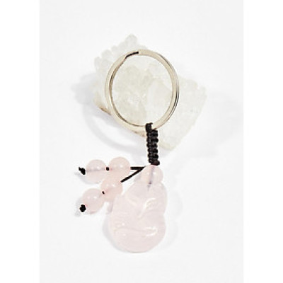 Móc khóa phong thủy đá thạch anh hồng hồ ly 2.5cm mệnh hỏa , thổ - Ngọc Quý Gemstones