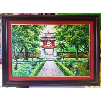 TRANH VẼ SƠN DẦU, VĂN MIẾU QUỐC TỬ GIÁM- KHUÊ VĂN CÁC