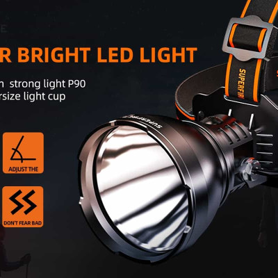 Đèn pin đội đầu chính hãng Superfire HL60 - với thiết kế chóa lớn cùng bóng LED công suất cao 36W cho khả năng chiếu xa lên đến 400m cũng như sử dụng 2 pin sạc 21700 dung lượng lớn cho thời gian chiếu sáng đến 7H