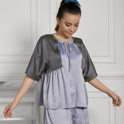 Đồ Bộ Nữ Mặc Nhà Pijama Ngắn Lụa Hàn Maxivic, La Mộc MM112121