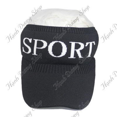 Nón kết thể thao nửa đầu mũ lưỡi trai nữ đẹp in chữ sport chất liệu vải len cao cấp thoáng mát