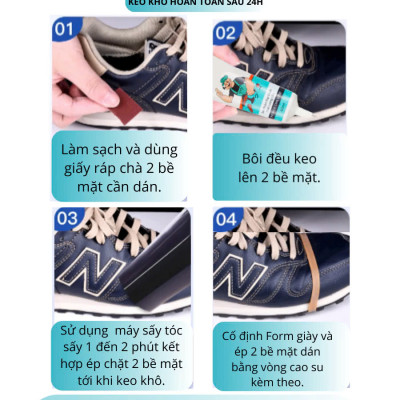 Keo Dán Giày Nhiệt Trong Suốt Siêu Dính Dùng Không Tổn Thương Da