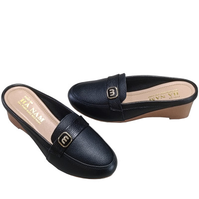 Sục Nữ Đế Xuồng HA NAM Da Bò Thật Đế Cao Su 5cm DNU2183