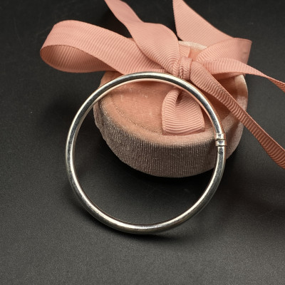 Kiềng Tay Lắc Tay Nữ Bản Trơn Bạc Nguyên Chất S99 BẠC HIỂU MINH LTU656