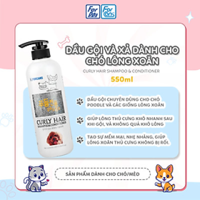 Dầu Gội Và Xả Dành Cho Chó Lông Xoăn Forcans 550ml