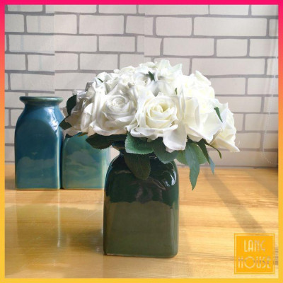 Lọ Hoa (Bình Hoa) - LỌ CẮM HOA GỐM BÁT TRÀNG MẪU VUÔNG