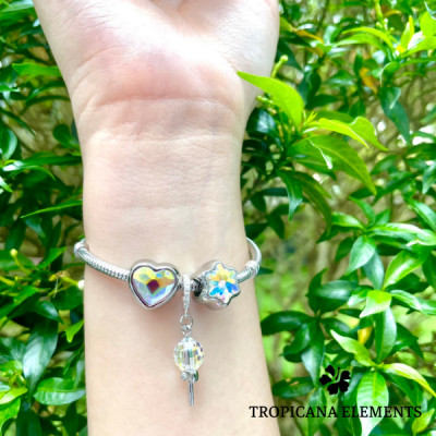 Vòng Tay Tropicana Phối Charm Swarovski Pha Lê Ngôi Sao Trái Tim