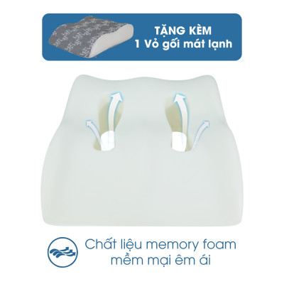 Gối kê chân chống suy giãn tĩnh mạch NIN House chống phù nề, tê bì memory foam cao cấp