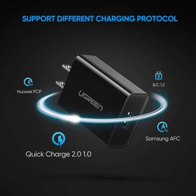 Ugreen UG60495CD122TK 18W Quick Charge 3.0 củ sạc nhanh cổng USB - HÀNG CHÍNH HÃNG