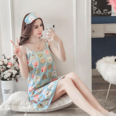 Đầm nữ mặc nhà 2 dây, đầm ngủ chất mềm Haint Boutique Vn28