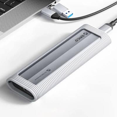 Hộp ổ cứng SSD ORICO TypeC M.2 Dual NVME+SATA ( NGFF ) AXM2S-G2-V1-GY-BP - Hàng Chính Hãng