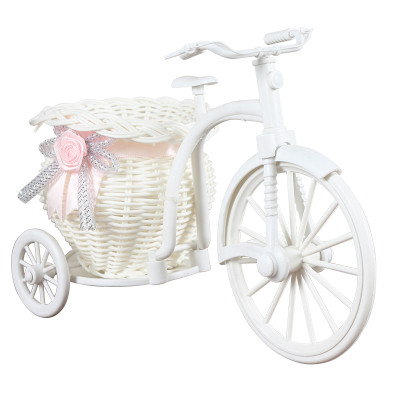 Giỏ hoa xe đạp trang trí kệ tủ độc đáo, bông giả cắm sẵn nhiều mẫu