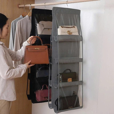 Túi Treo Túi Xách Đa Năng – 2 Mặt, 6 Ngăn, Trong Suốt, Bền Đẹp, Gọn Tủ