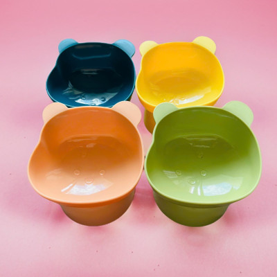 BÁT ĂN CHỐNG GÙ HÌNH GẤU DỄ THƯƠNG CHÂN CAO BẰNG NHỰA CHO THÚ CƯNG CHÓ MÈO