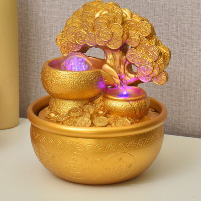 Thác Nước Phong Thủy Cây Vàng Ngọc Châu Tài Lộc Decord Trang Trí_ Hàng Chính Hãng