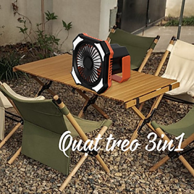 Quạt treo lều đi dã ngoại cắm trại picnic camping du lịch đèn cứu hộ sạc dự phòng 3in1 Legaxi
