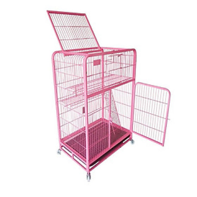 Biệt thự mèo -Nhà mèo dạng chuồng mèo  Nan ống Hanpet (Lồng mèo Không kèm phụ kiện)