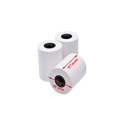 Combo 10 cuộn giấy in nhiệt Oji K57x38 (57mmx38mm)  Chuyên dùng in bill, in hóa đơn bán shop online, cửa hàng, pos cầm tay,.. Hàng chính hãng