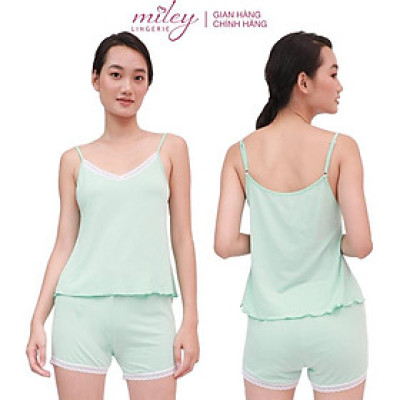 Đồ Bộ Nữ Mặc Nhà 2 Dây Modal Miley Lingerie - Xanh Ngọc DBD0712