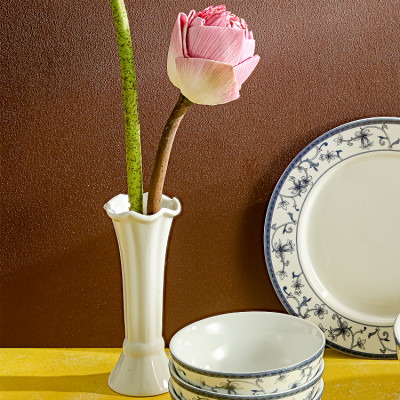 Lọ hoa bô đê sứ Long Phương Bình hoa mini cách điệu 