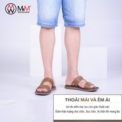 Dép Sandal Nam Da Bò - DK01 Đế Khâu Đúc Nguyên Khối, Đường Khâu Chắc Chắn, Đế Massage Mềm Mại Êm Chân