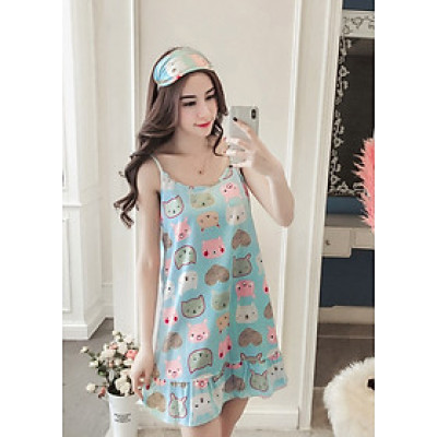 Đầm nữ mặc nhà 2 dây, đầm ngủ chất mềm Haint Boutique Vn28