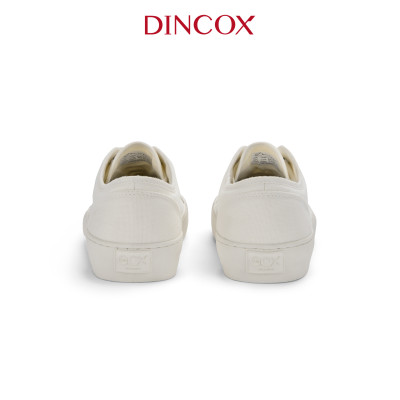 Giày Sneaker Vải Canvas Nam Nữ E18 White Dincox Shoes Sang Trọng