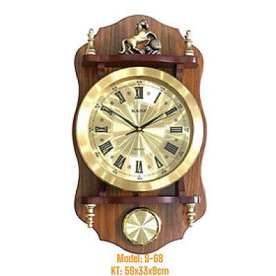 Đồng hồ quả lăc gỗ treo tường KN-s68LM(59x33cm)