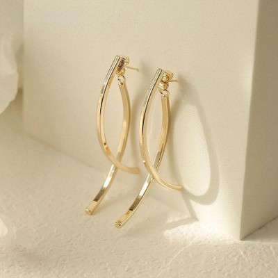Earrings đeo tai cho nữ kim loại dáng dài 