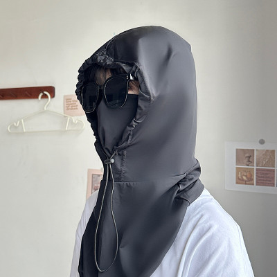 Mũ Trùm Đầu Chống Nắng Kèm Khẩu Trang Nam Nữ - Nón Che Nắng Chống Tia UV Có Dây Rút