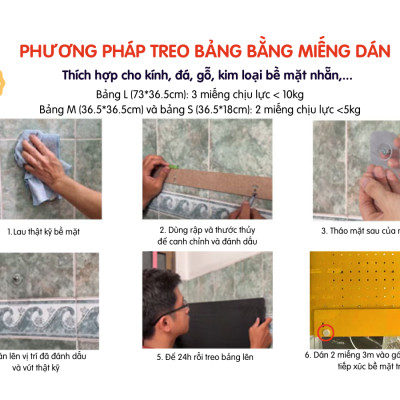 Bảng lỗ Pegboard Dola Home kim loại cao cấp treo tường. Bảng treo trang trí decor nhà cửa, góc làm việc