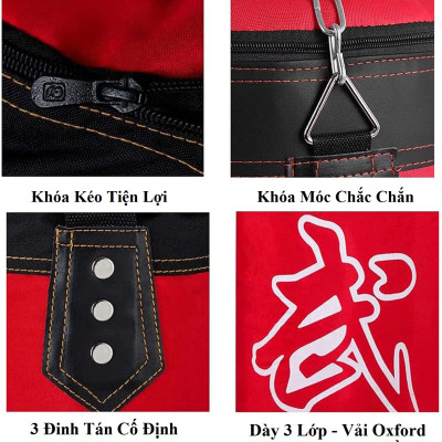 Bộ Vỏ Bao Đấm Bốc Treo Tường 3 Lớp Cao Cấp – Chọn Size - Mua 1 Tặng 7 Phụ Kiện Tập Luyện Siêu Bền Tập Boxing, Tập MMA – Dây Quấn Dài – Chính Hãng Dododios